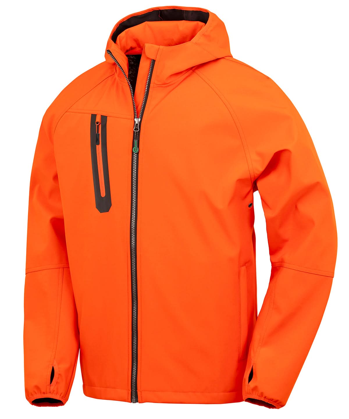 Result Genuine Recycled 3 layer recycled printable casual hooded softshell R909X - Orange Navy - Customisable Softshell Jacket
