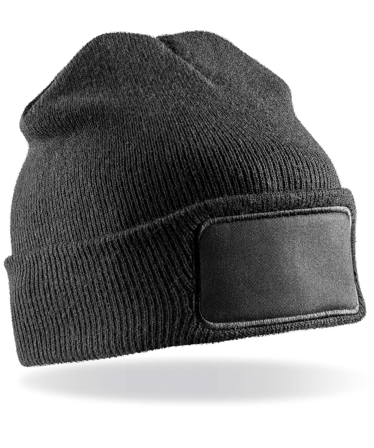 Result Genuine Recycled Recycled double knit printers beanie RC927 - Black One size - Customisable Beanies