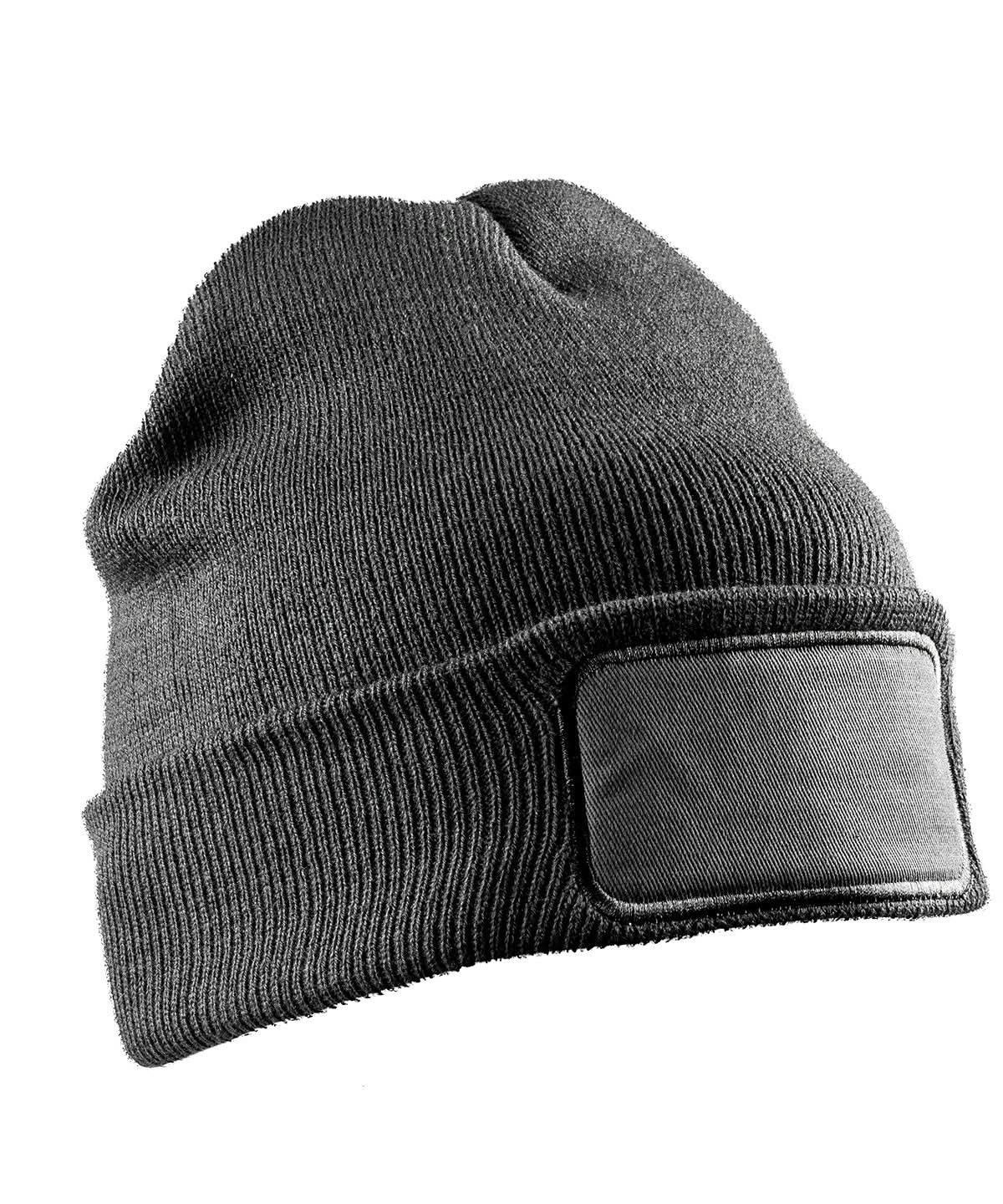 Result Genuine Recycled Recycled double knit printers beanie RC927 - Grey One size - Customisable Beanies