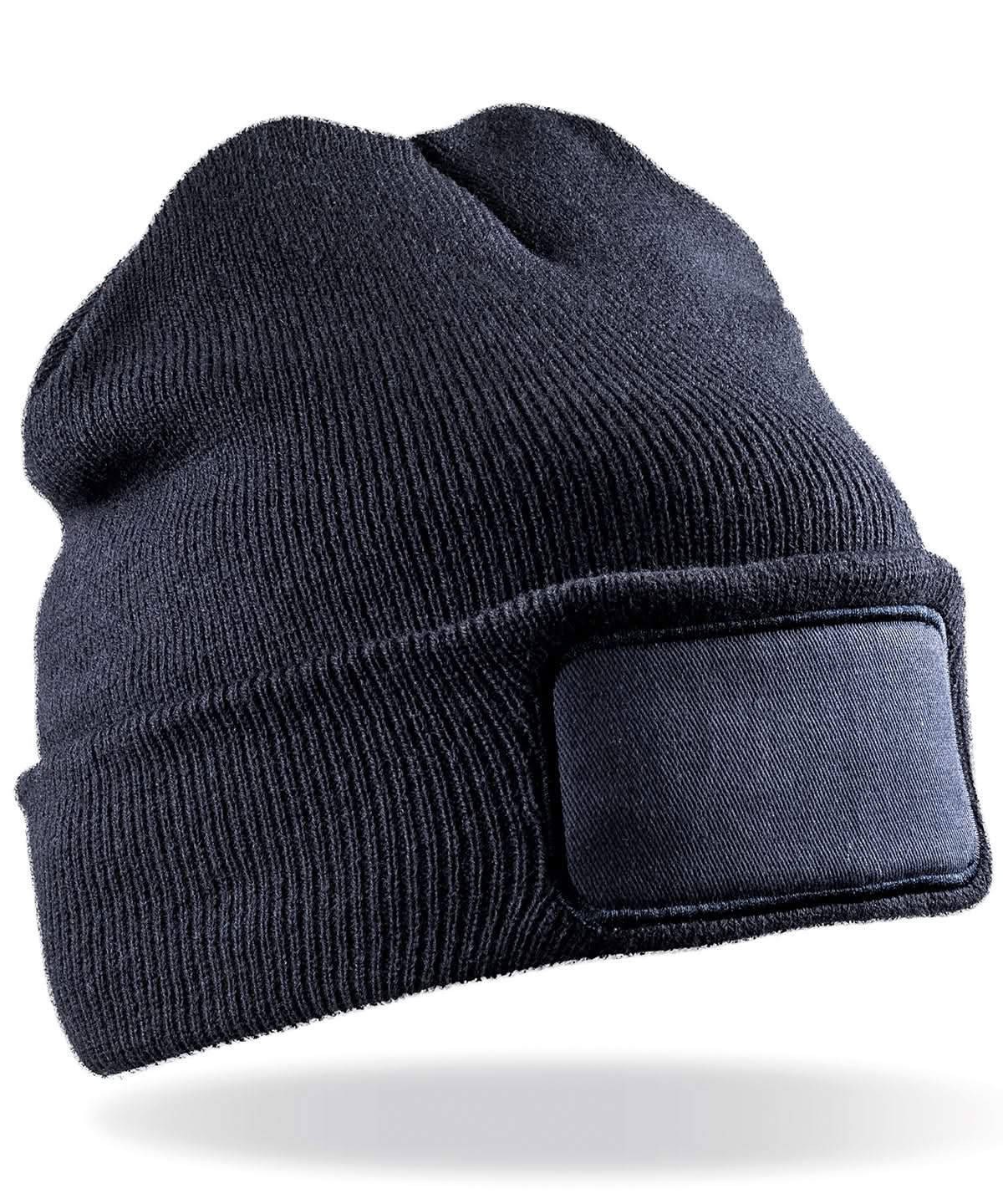 Result Genuine Recycled Recycled double knit printers beanie RC927 - Navy One size - Customisable Beanies
