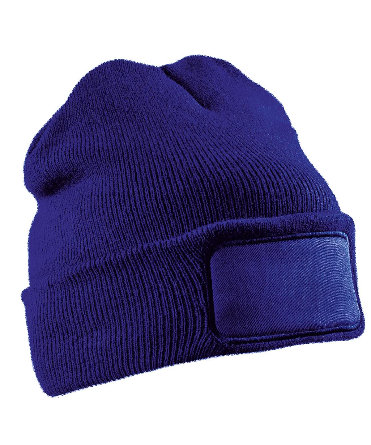 Result Genuine Recycled Recycled double knit printers beanie RC927 - Royal One size - Customisable Beanies