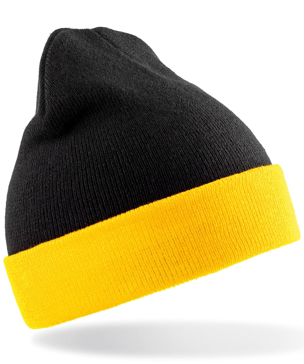 Result Genuine Recycled Recycled compass beanie RC930 - Black Yellow One size - Customisable Beanies