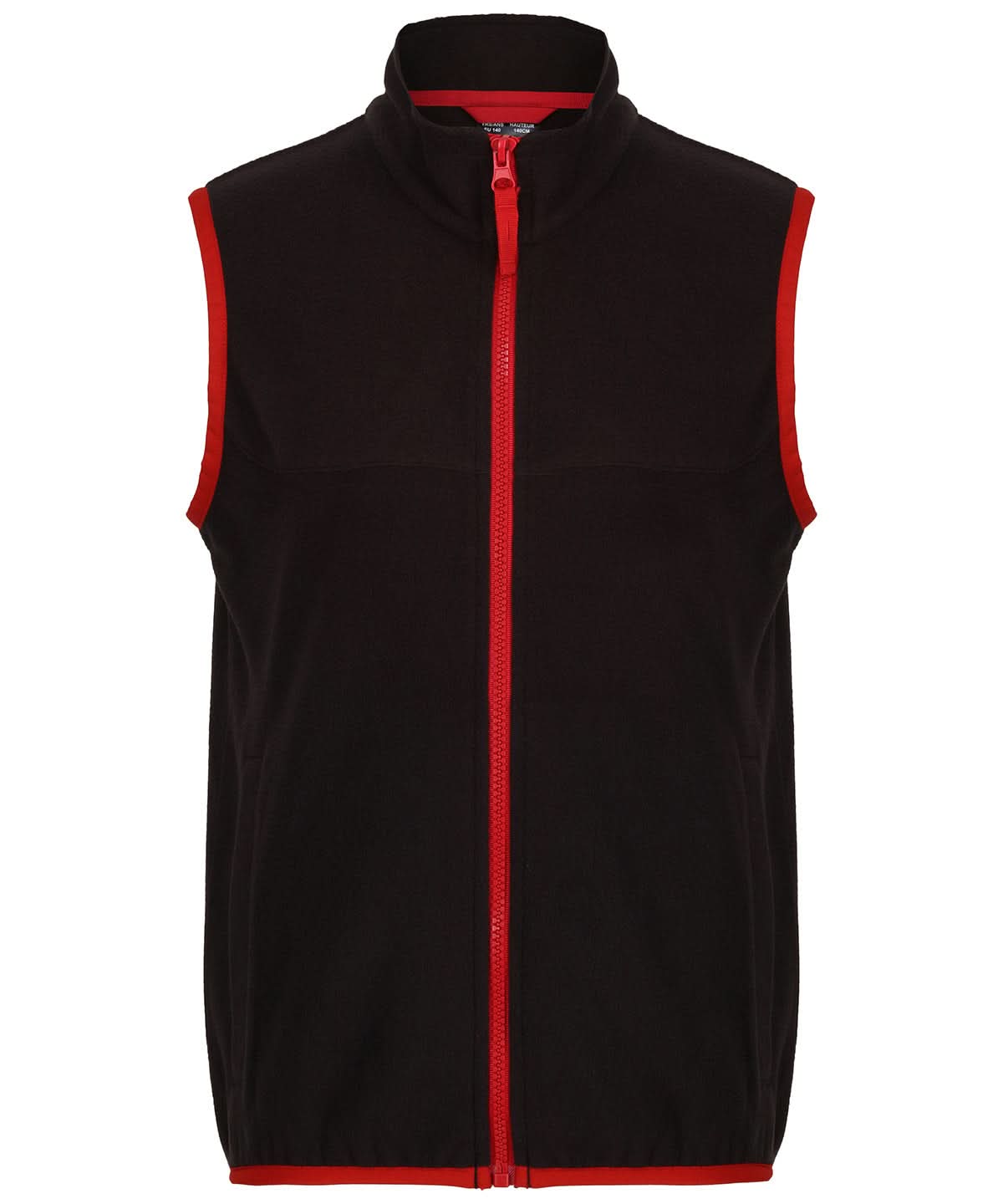 Regatta Junior Kids microfleece bodywarmer RG333 - Black Classic Red - Customisable Gilets & Body Warmers