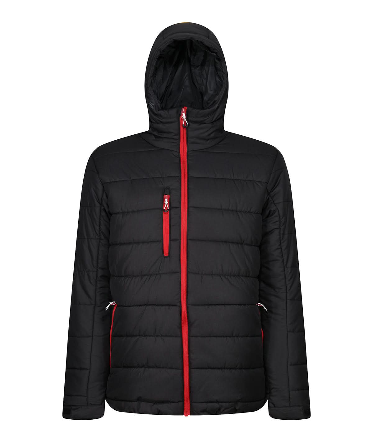 Regatta Professional Navigate thermal hooded jacket RG338 - Black Classic Red - Customisable Jackets