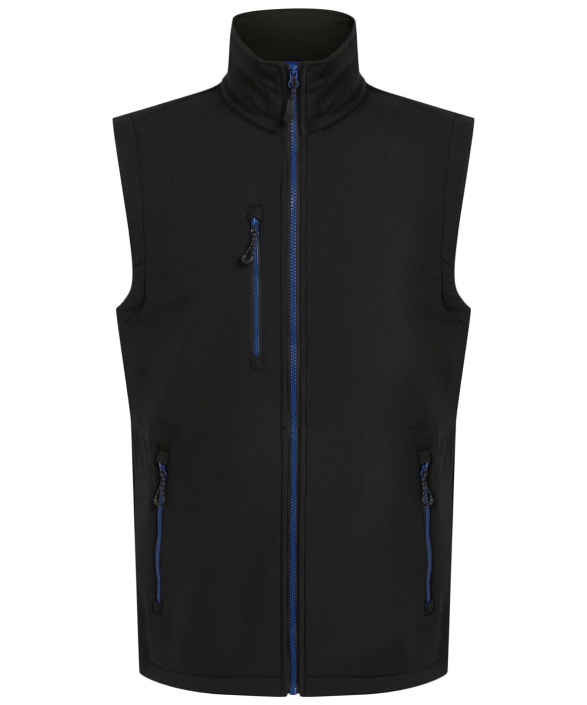 Regatta Professional Navigate 2 layer softshell bodywarmer RG595 - Black New Royal - Customisable Bodywarmer