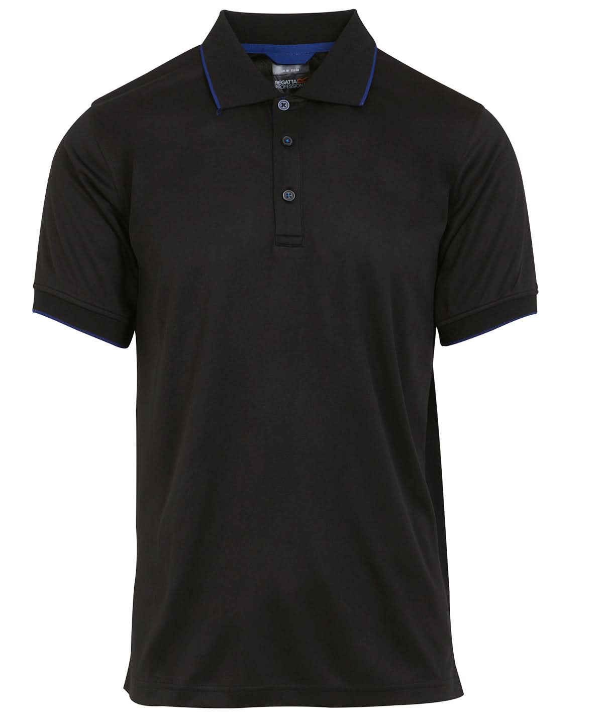 Regatta Professional Navigate short sleeve polo RG596 - Black New Royal - Customisable Polos