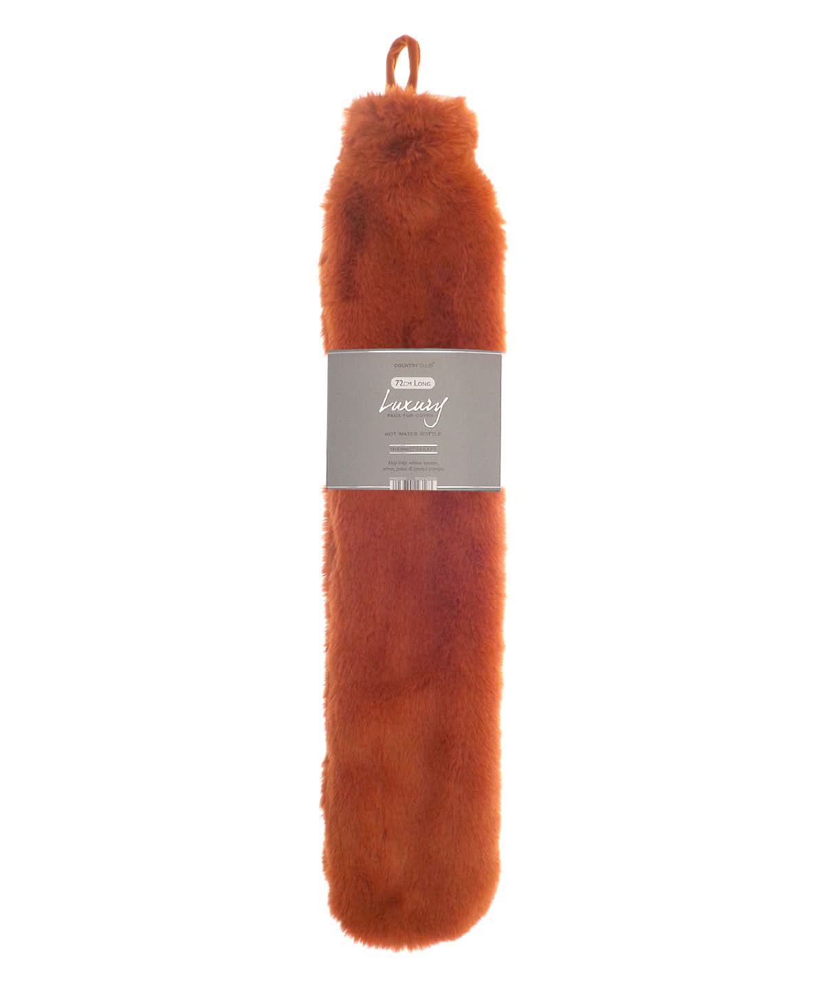 Ribbon Super luxury faux fur long hot water bottle and cover RI022 - Bronze One size - Customisable Hot Water Bottles & Covers