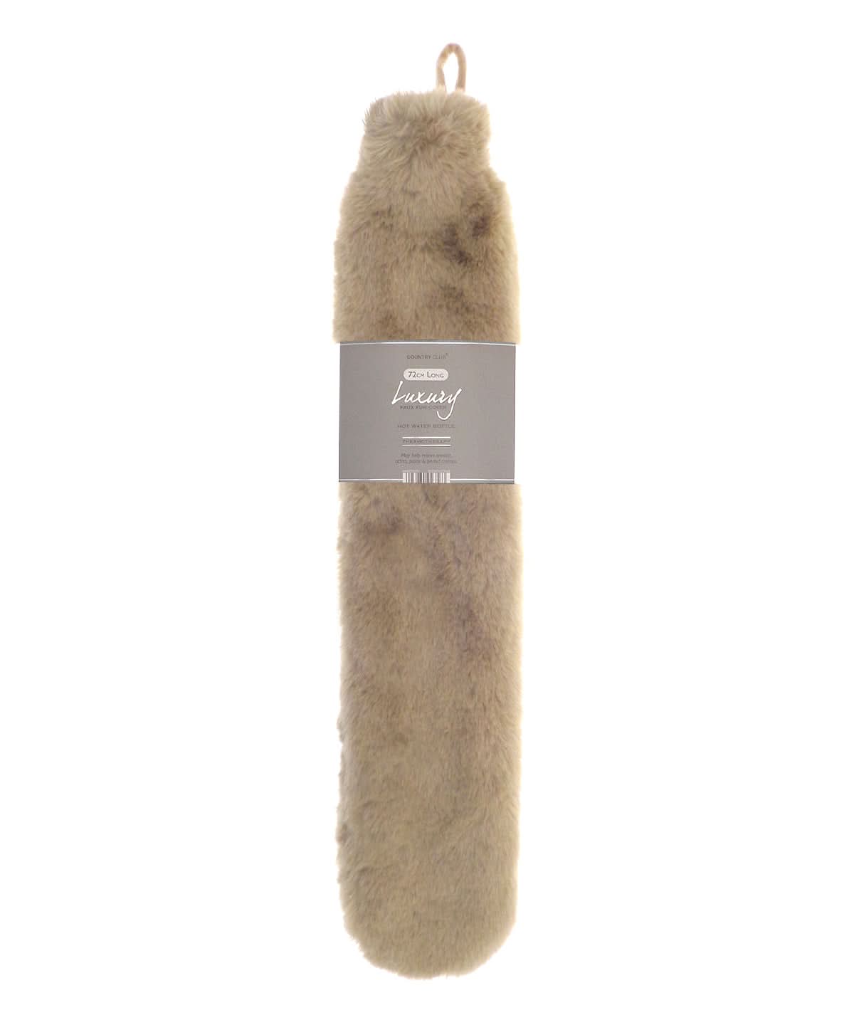 Ribbon Super luxury faux fur long hot water bottle and cover RI022 - Natural One size - Customisable Hot Water Bottles & Covers