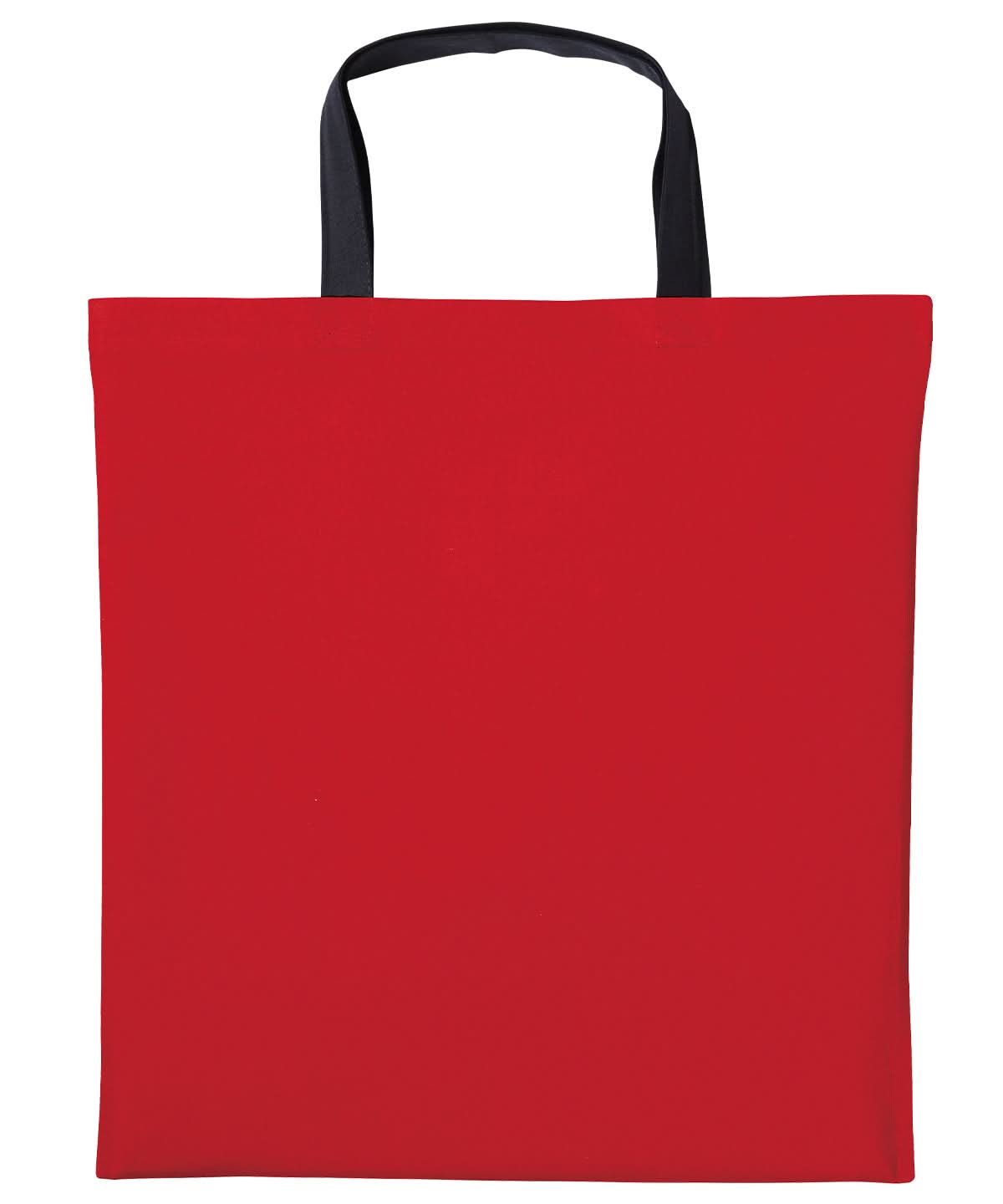 Nutshell Varsity cotton shopper short handle RL130 - Fire Red Black One size - Customisable Bags