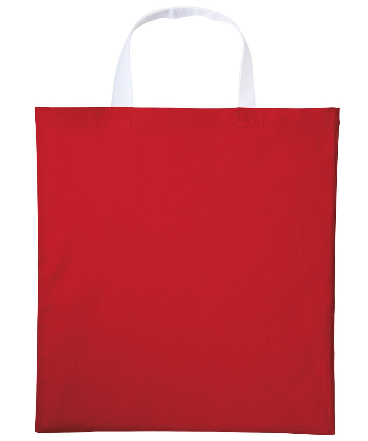 Nutshell Varsity cotton shopper short handle RL130 - Fire Red White One size - Customisable Bags