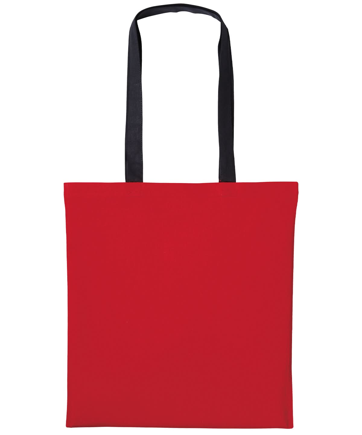 Nutshell Varsity cotton shopper long handle RL150 - Fire Red Black One size - Customisable Bags