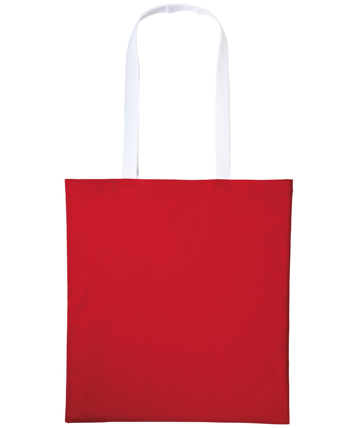 Nutshell Varsity cotton shopper long handle RL150 - Fire Red White One size - Customisable Bags