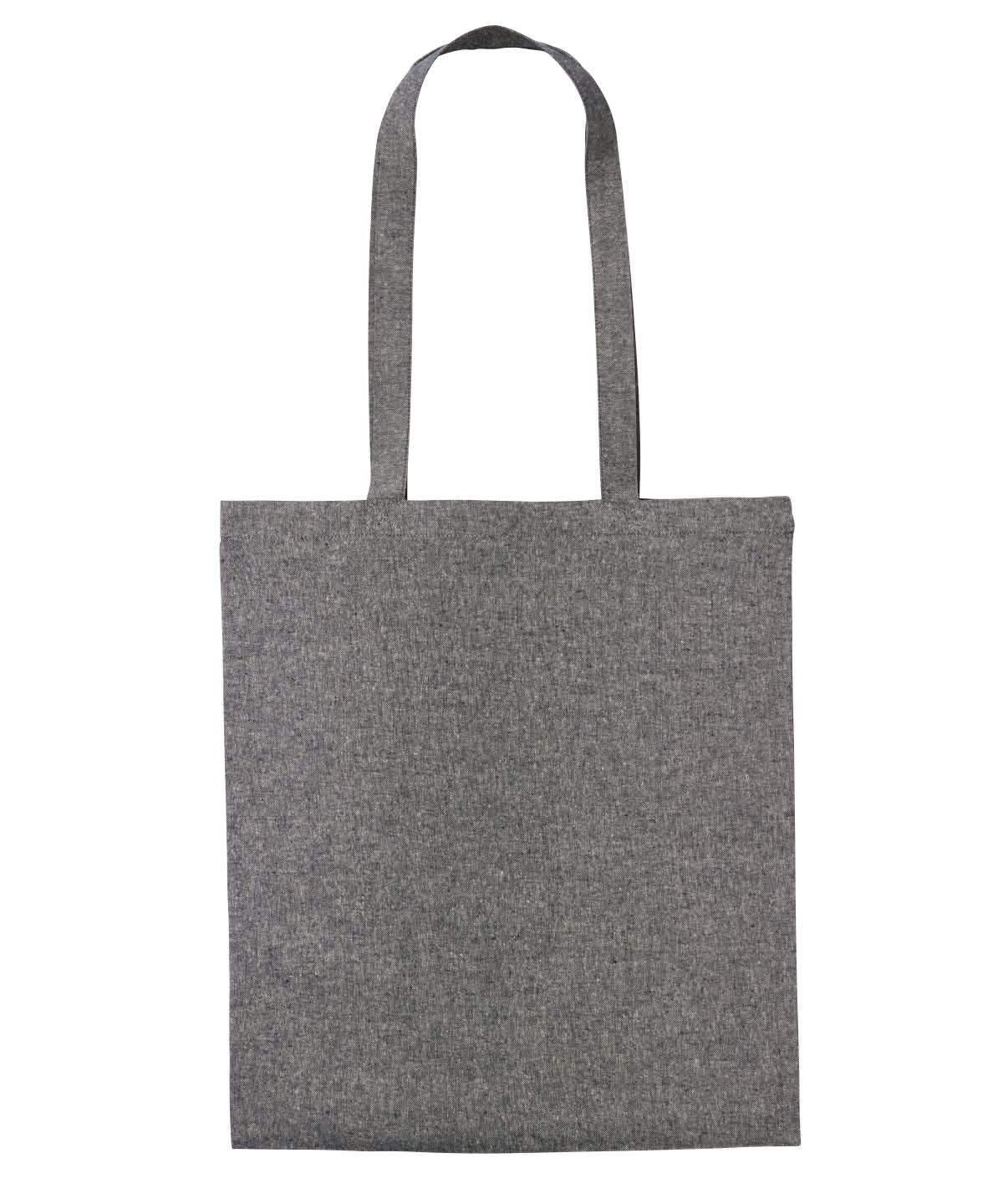 Nutshell Recycled cotton shopper long handle RL600 - Black Marl One size - Customisable Bags