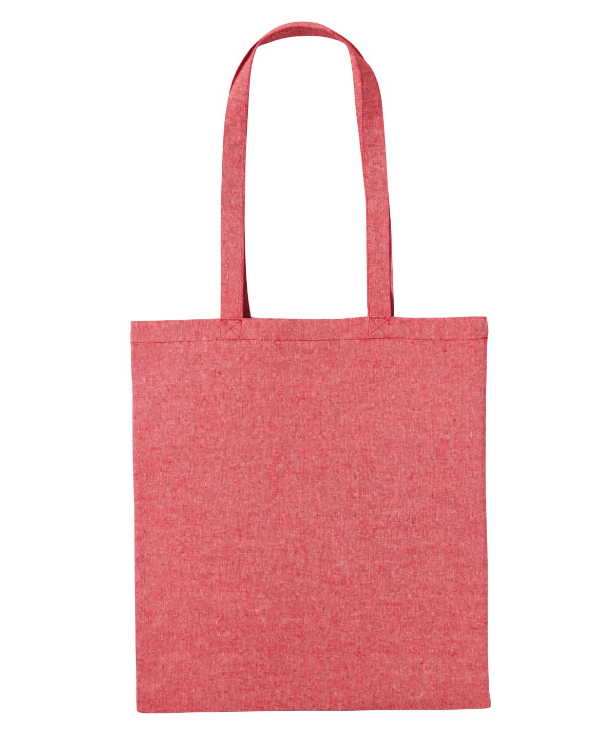 Nutshell Recycled cotton shopper long handle RL600 - Red Marl One size - Customisable Bags