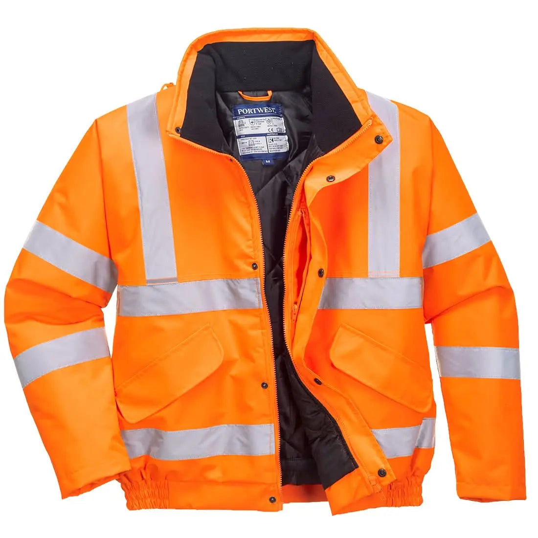 Hi Vis Winter Bomber Jacket Rt32 - Orange - Customisable Insulated Jackets