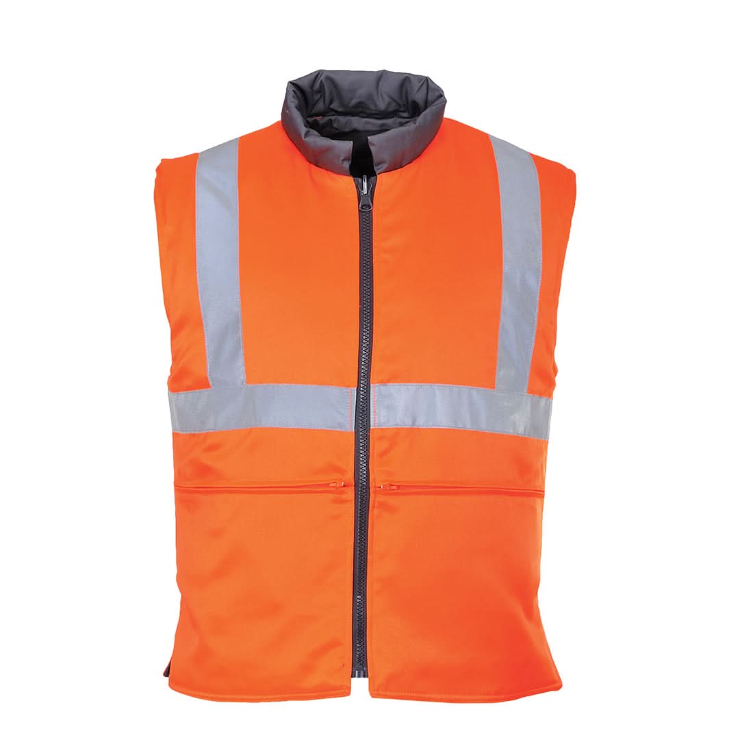 Portwest Hi Vis Reversible Bodywarmer RT44 - Orange - Customisable Bodywarmer