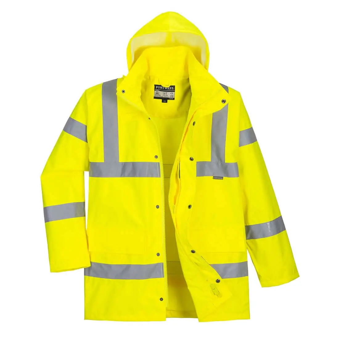 Hi Vis Breathable Rain Traffic Jacket Rt60 - Yellow - Customisable Rain Jackets