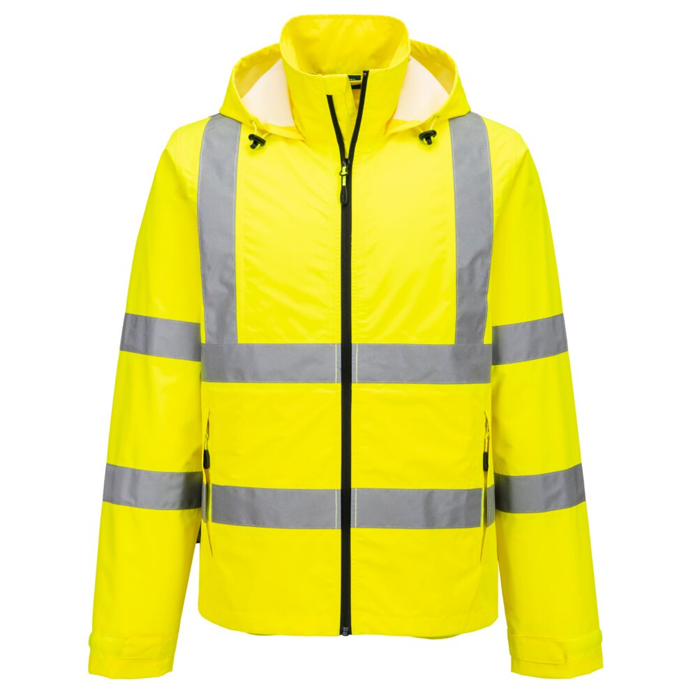 Hi Vis Lightweight Packable Jacket S164 - Yellow - Customisable Rain Jackets