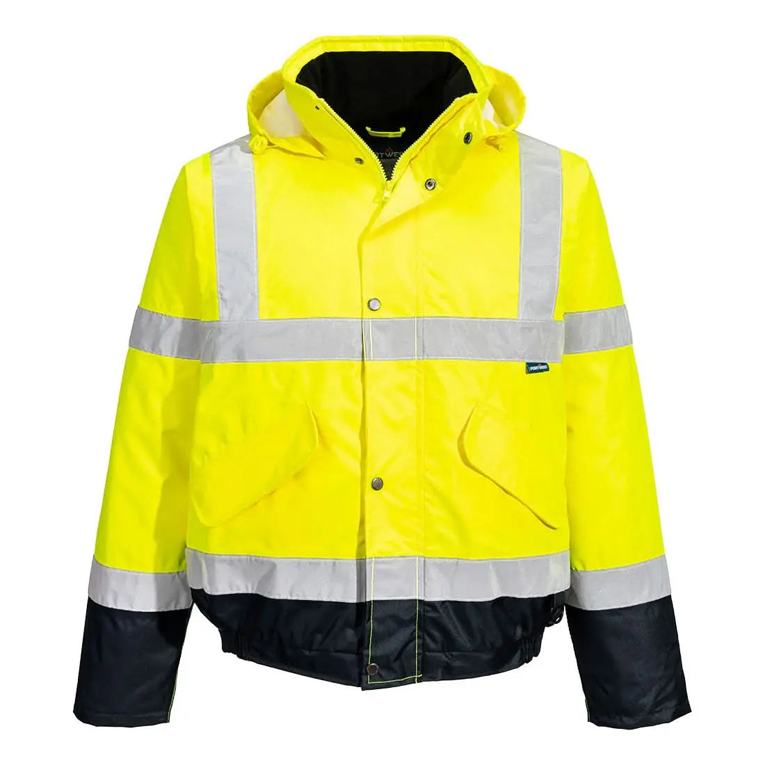 Hi Vis Contrast Winter Bomber Jacket S266 - Yellow Navy - Customisable Insulated Jackets