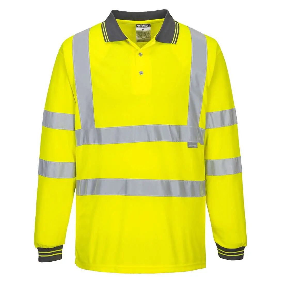 Hi Vis Polo Shirt L/S S277 - Yellow - Customisable Polo Shirts
