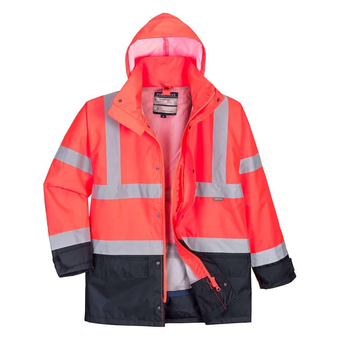 Portwest Hi Vis 5 In 1 Contrast Executive Jacket S768 - Red Navy - Customisable Jackets
