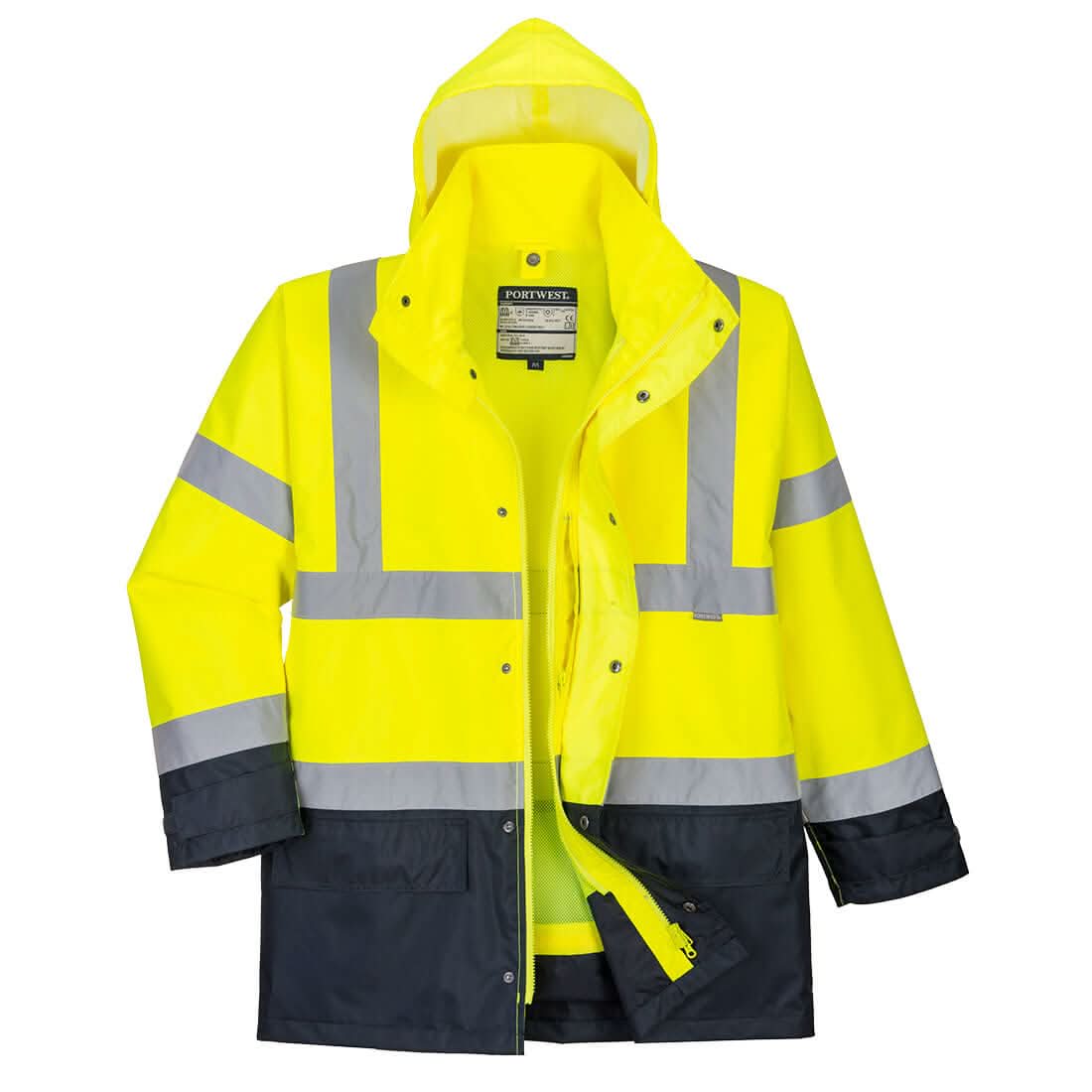 Portwest Hi Vis 5 In 1 Contrast Executive Jacket S768 - Yellow Navy - Customisable Jackets