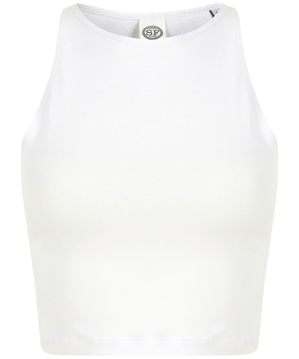 SF Womens cropped top SK106 - White - Customisable Vest