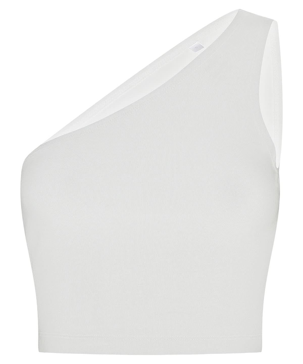 SF Womens one shoulder top SK116 - White - Customisable Vest