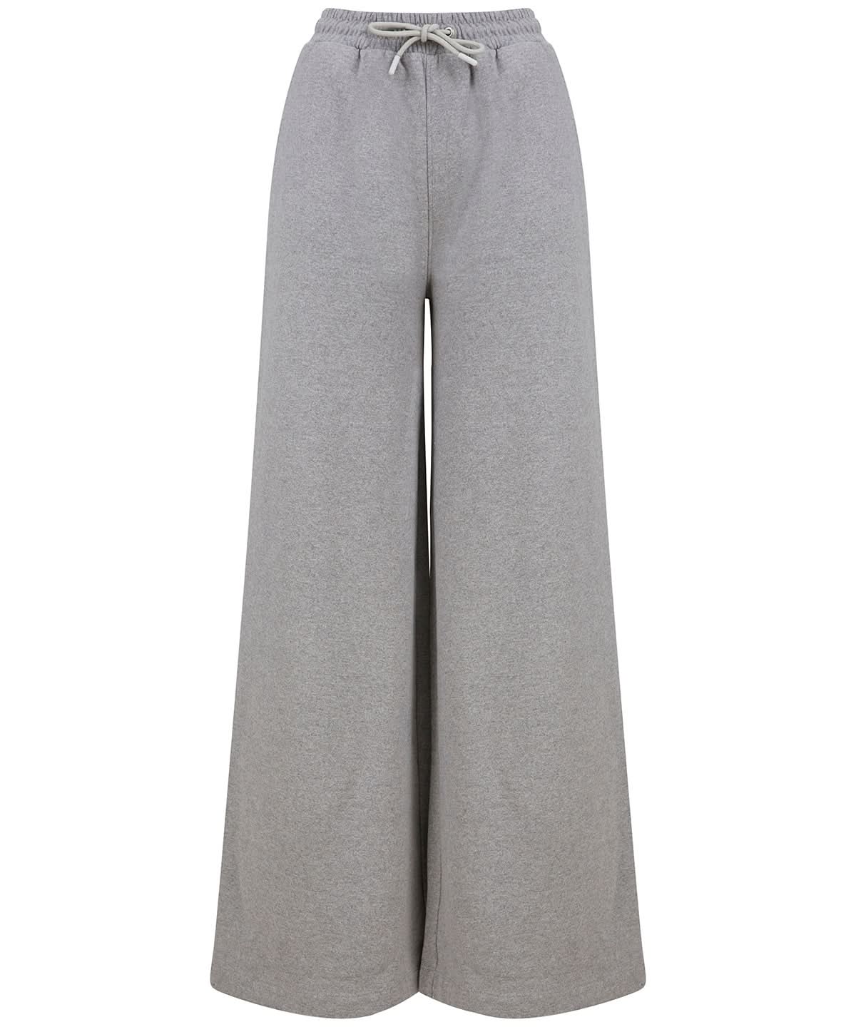 SF Womens sustainable fashion wide leg joggers SK431 - Heather Grey - Customisable Joggers