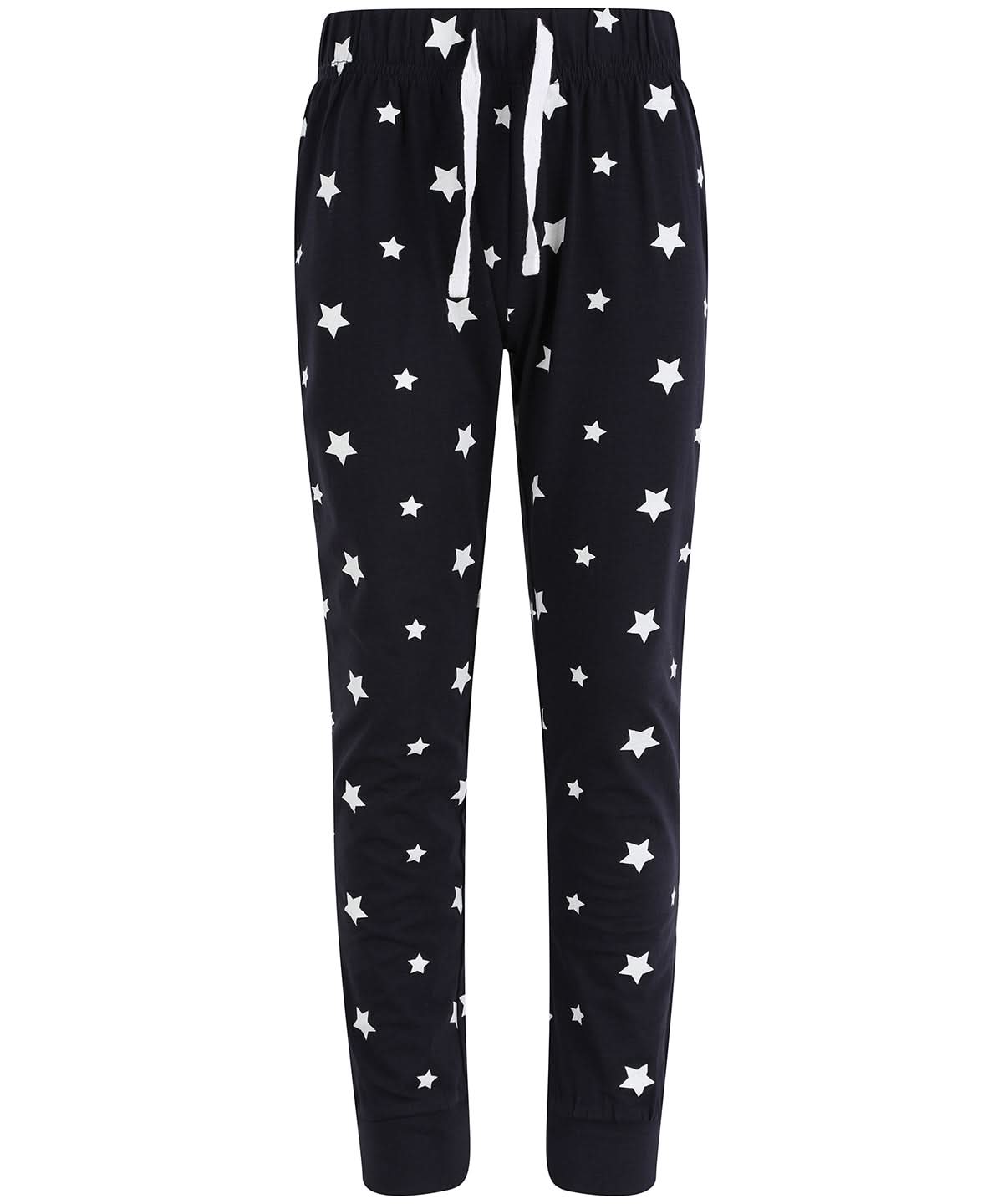 SF Kids cuffed lounge pants SM085 - Navy White Stars - Customisable Loungewear Bottoms
