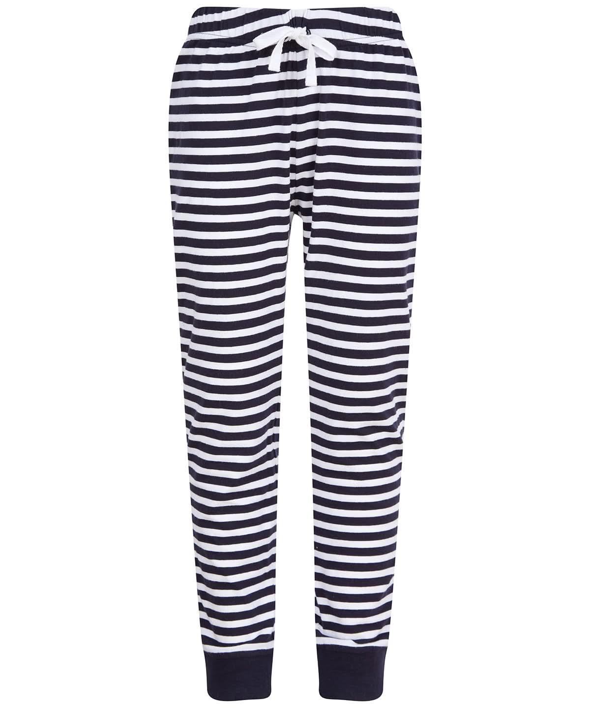 SF Kids cuffed lounge pants SM085 - Navy White Stripes - Customisable Loungewear Bottoms
