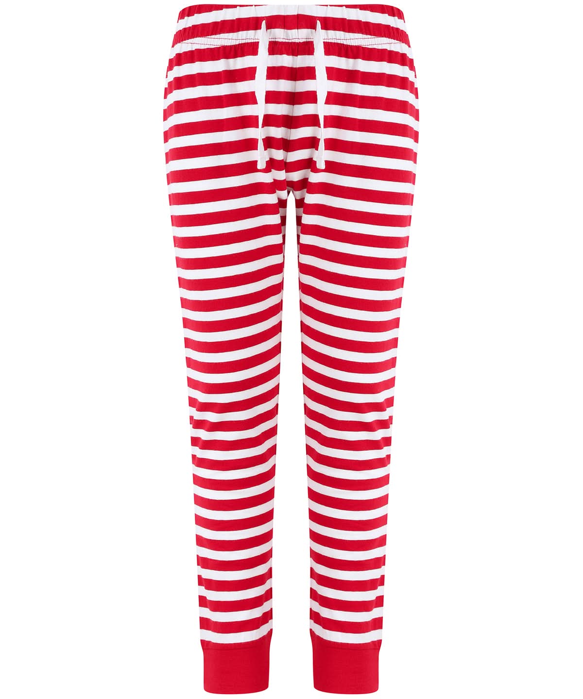 SF Kids cuffed lounge pants SM085 - Red White Stripes - Customisable Loungewear Bottoms