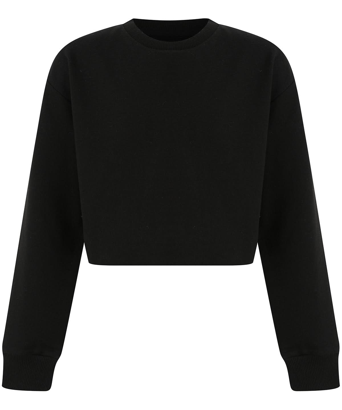 SF Kids cropped slounge sweat SM515 - Black - Customisable Sweatshirts