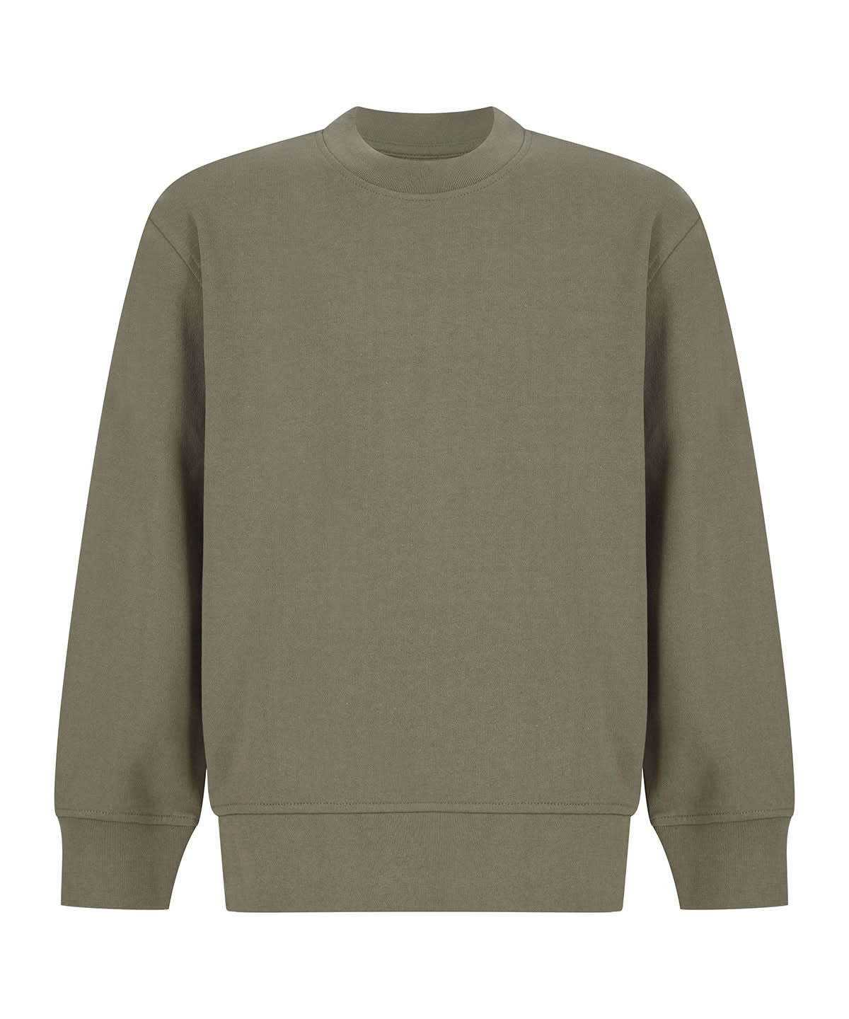 SF Kids sustainable fashion curved hem sweatshirt SM530 - Khaki - Customisable Sweatshirts