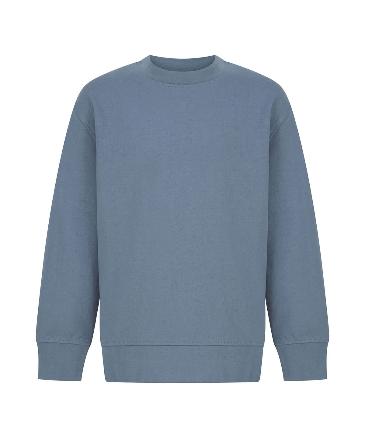 SF Kids sustainable fashion curved hem sweatshirt SM530 - Stone Blue - Customisable Sweatshirts