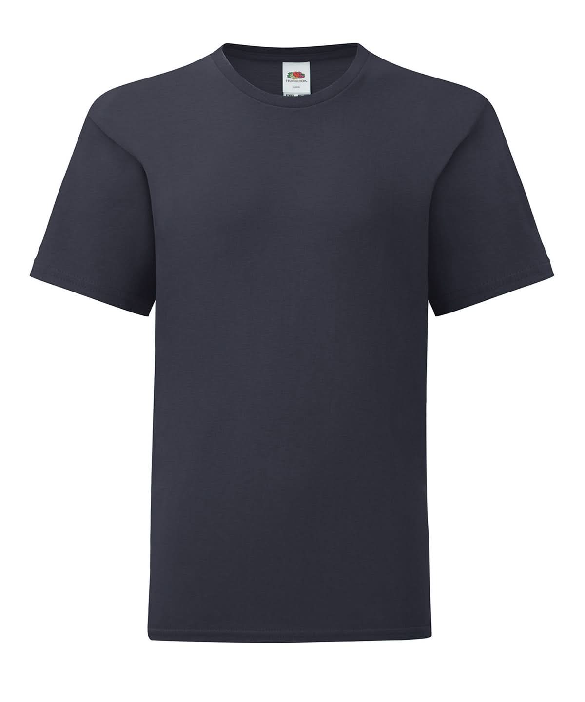 Fruit of the Loom Kids iconic 150 T Deep Navy SS023 - Deep Navy - Customisable T-Shirts