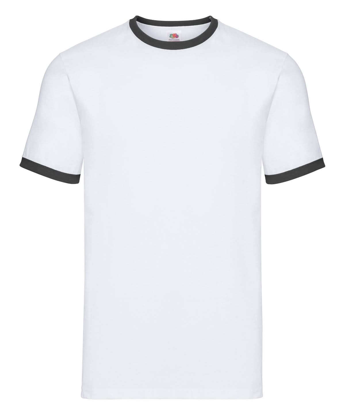 Fruit of the Loom Fruit Of The Loom Ringer T SS168 - White Black - Customisable T-Shirts