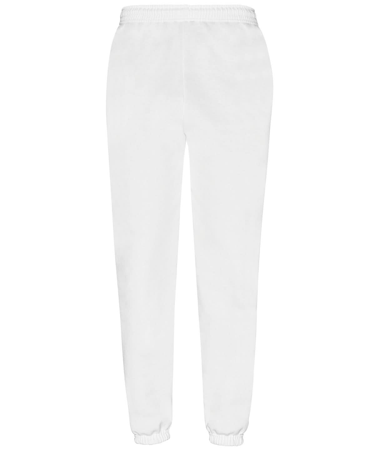 Fruit of the Loom Classic 8020 Elasticated Sweatpants SS405 - White - Customisable Shorts
