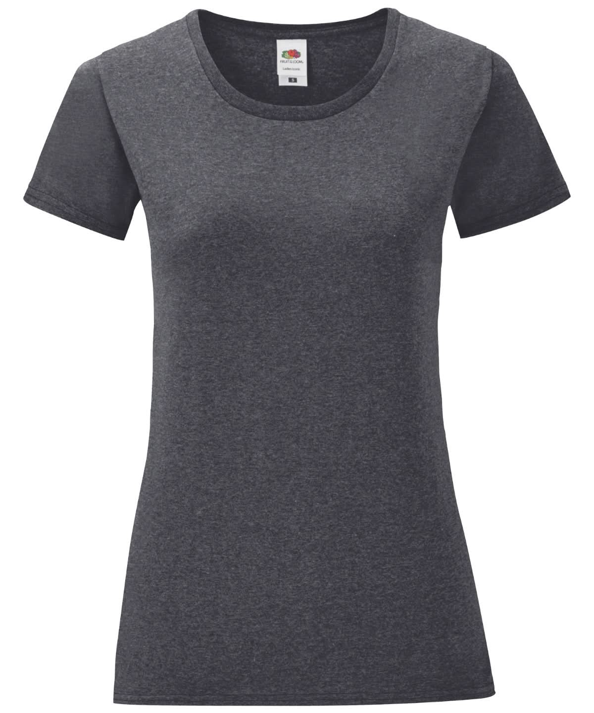 Fruit of the Loom Fruit Of The Loom Womens Iconic T SS432 - Dark Heather Grey - Customisable T-Shirts