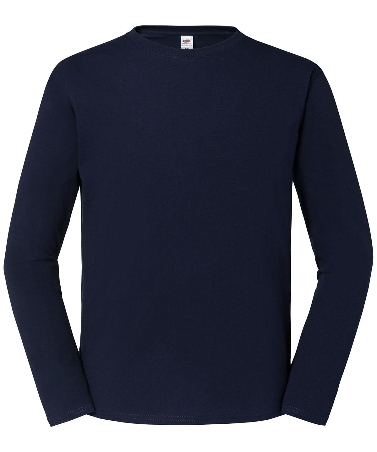 Fruit of the Loom Fruit Of The Loom Iconic 195 Ringspun Premium Long Sleeve T SS434 - Deep Navy - Customisable T-Shirts