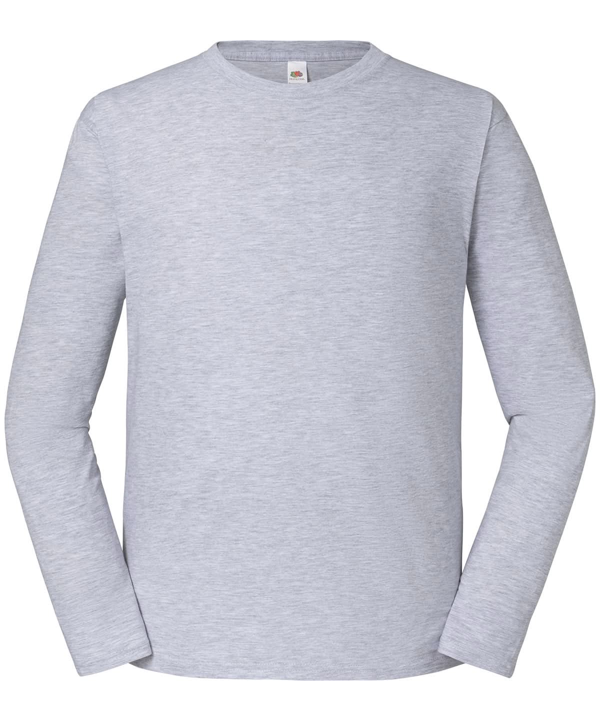 Fruit of the Loom Fruit Of The Loom Iconic 195 Ringspun Premium Long Sleeve T SS434 - Heather Grey* - Customisable T-Shirts