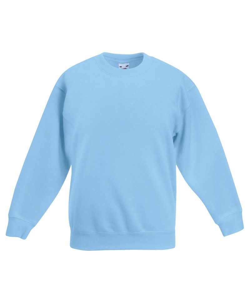 Fruit of the Loom Fruit Of The Loom Kids Premium Set In Sweatshirt SS801 - Sky Blue - Customisable Sweatshirts