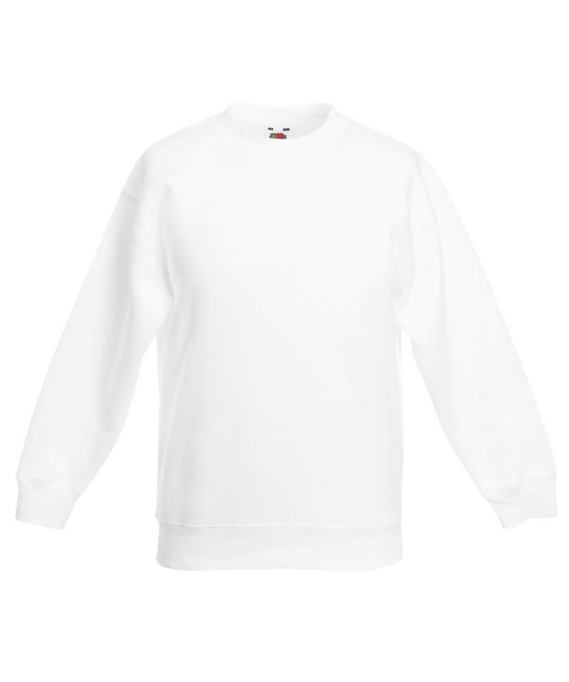 Fruit of the Loom Fruit Of The Loom Kids Premium Set In Sweatshirt SS801 - White - Customisable Sweatshirts