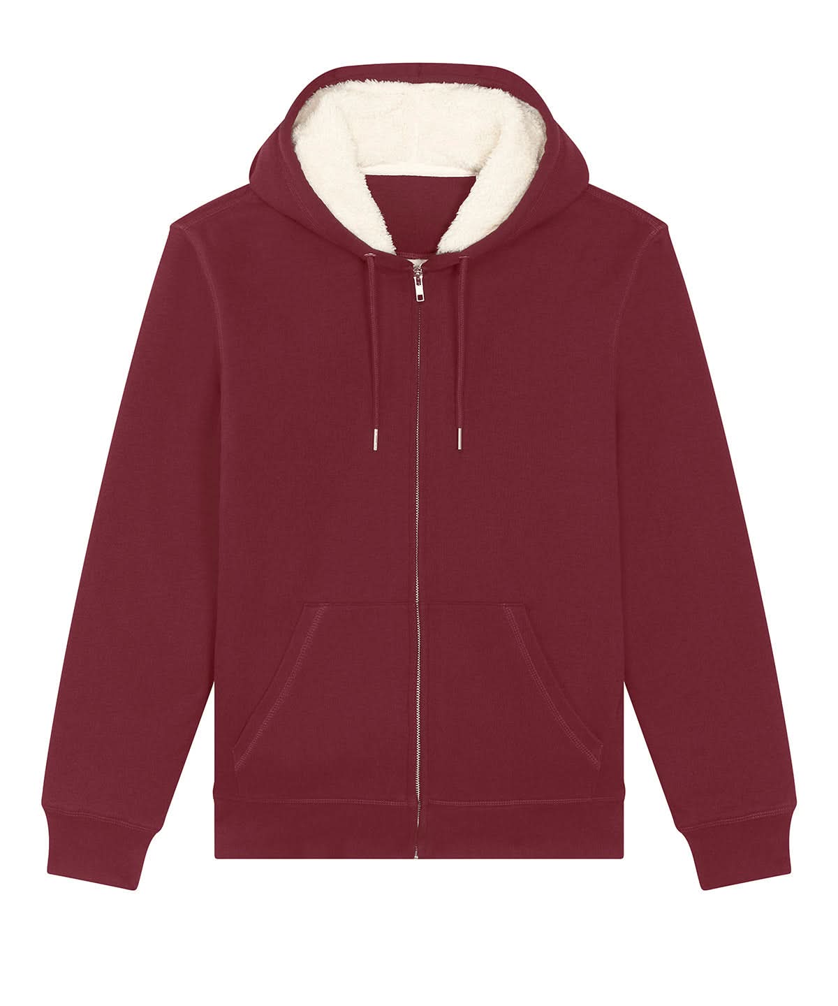 Stanley/Stella Unisex Hygger sherpa zip through sweatshirt STSU956 SX222 - Burgundy - Customisable Sweatshirts