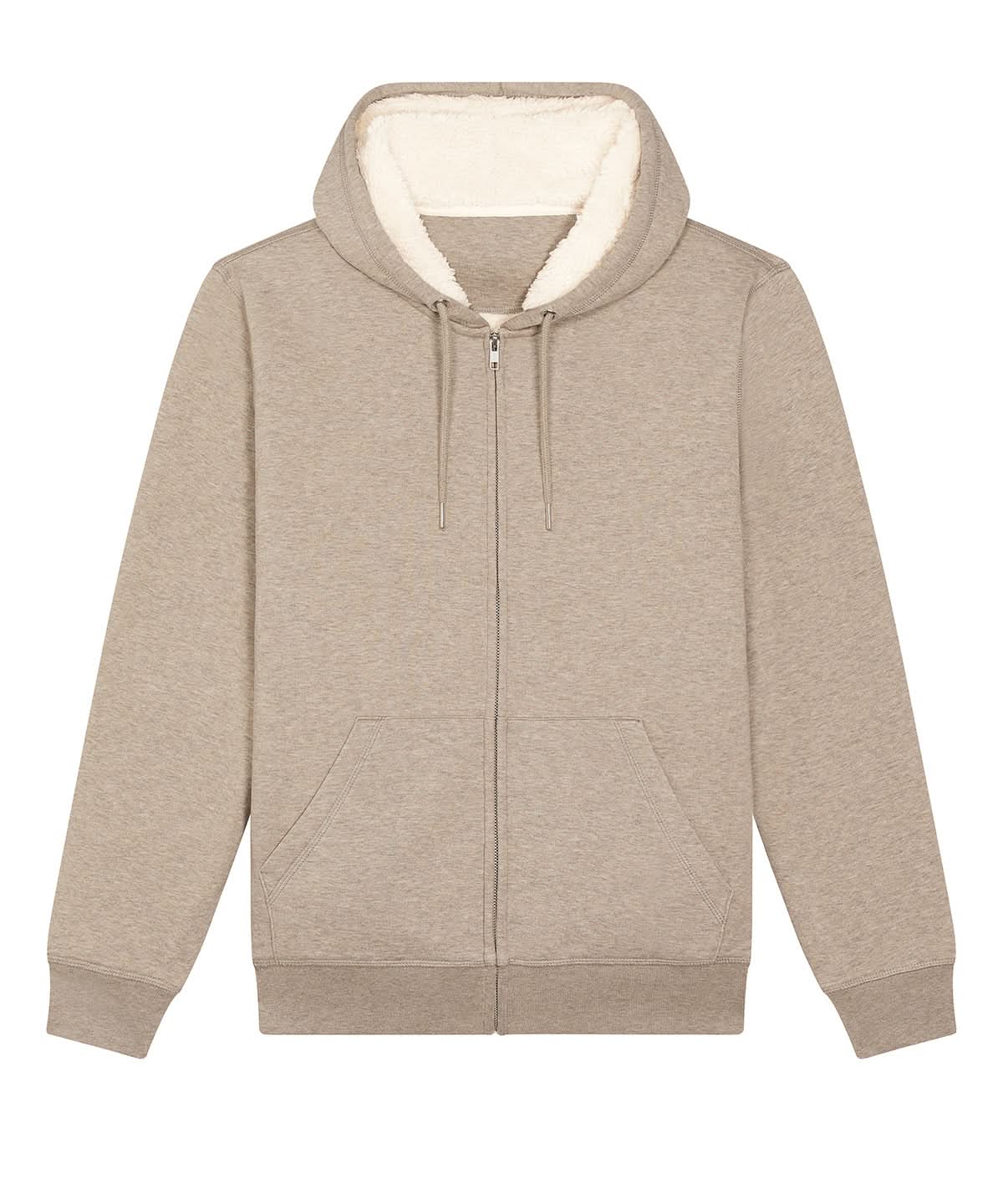 Stanley/Stella Unisex Hygger sherpa zip through sweatshirt STSU956 SX222 - Heather Sand - Customisable Sweatshirts