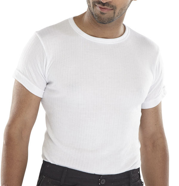 Beeswift Themal Vest Short Sleeve - White - Customisable Thermals
