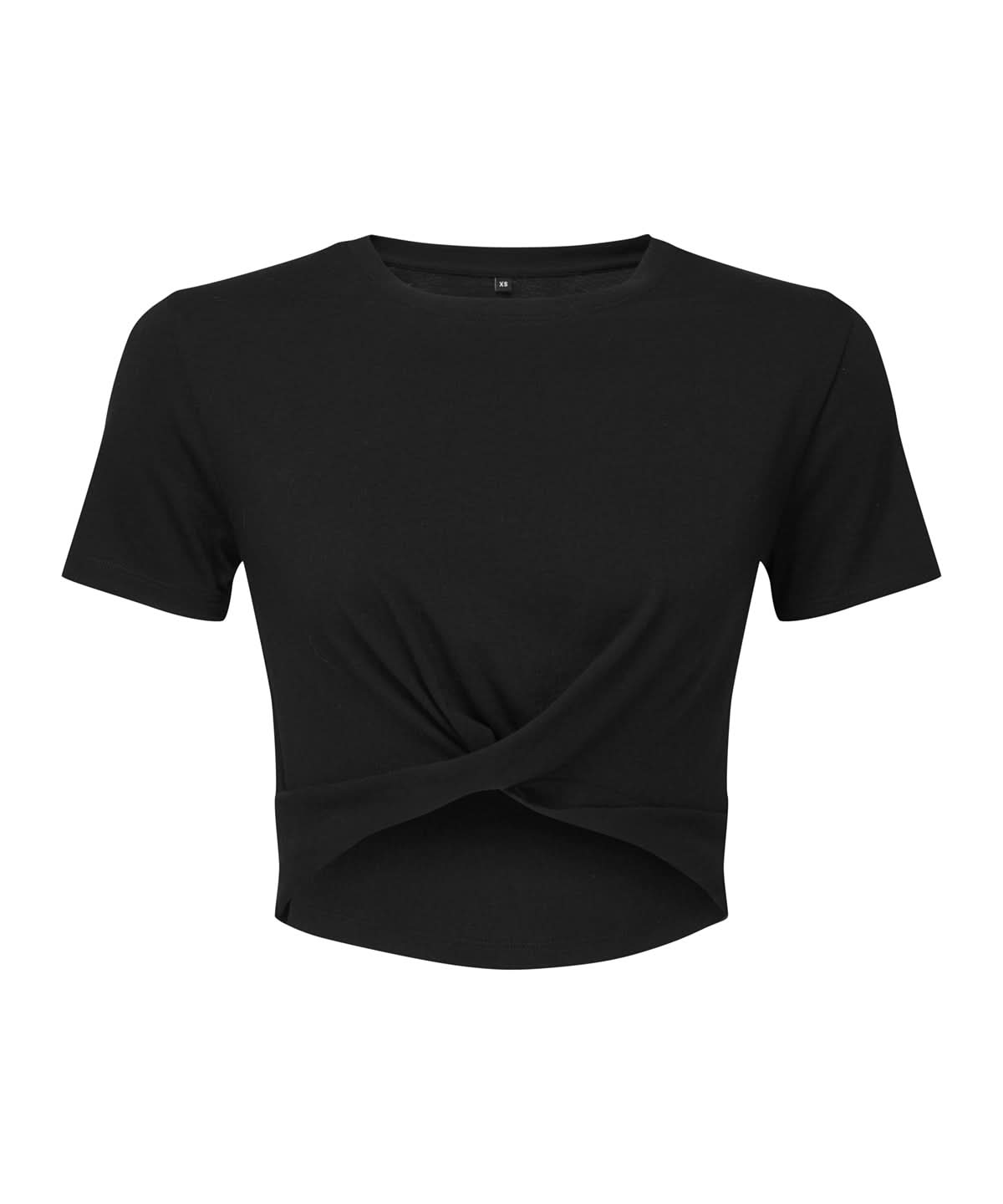 TriDri Tridri WomenS Twist Crop Top TR068 - Black - Customisable T-Shirts