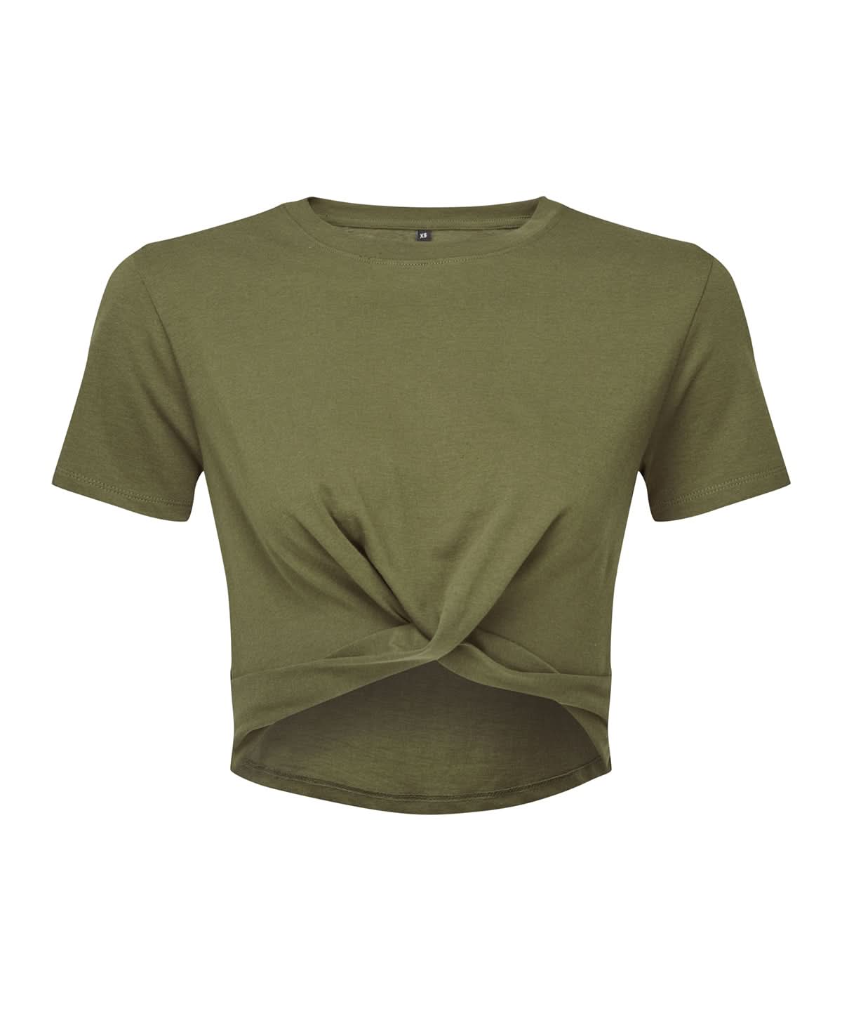 TriDri Tridri WomenS Twist Crop Top TR068 - olive - Customisable T-Shirts