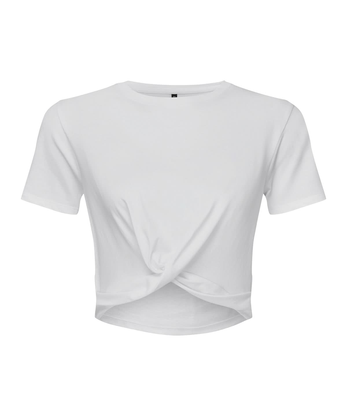 TriDri Tridri WomenS Twist Crop Top TR068 - White - Customisable T-Shirts