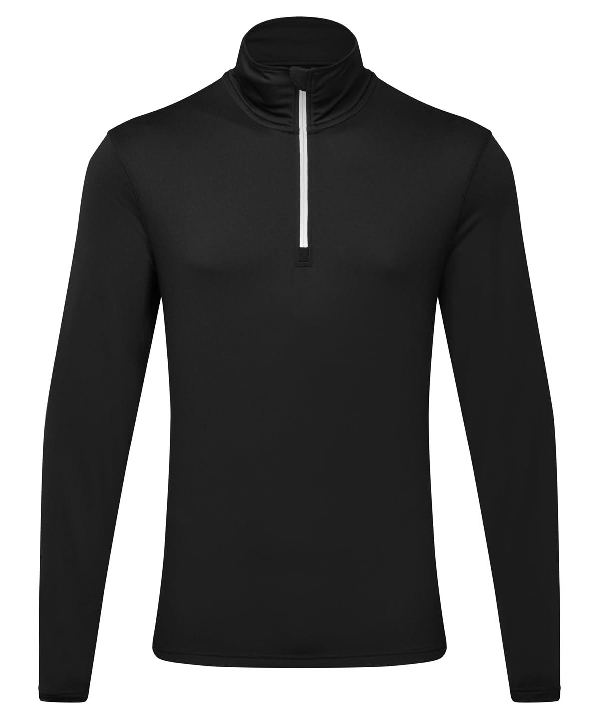 TriDri Tridri Recycled Long Sleeve Brushed Back Zip Top TR111 - Black White - Customisable Sports Overtops